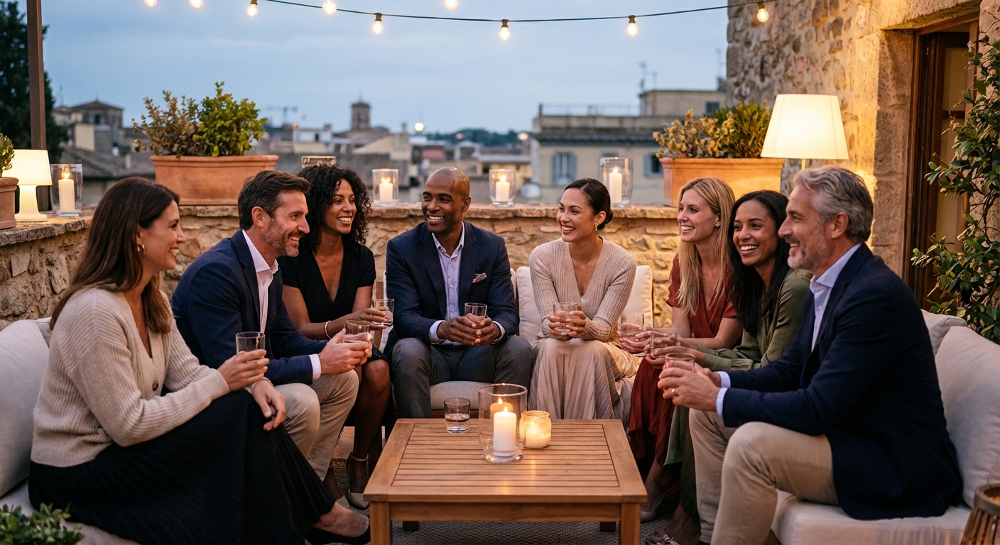 Sõbrad õhtusel koosviibimisel