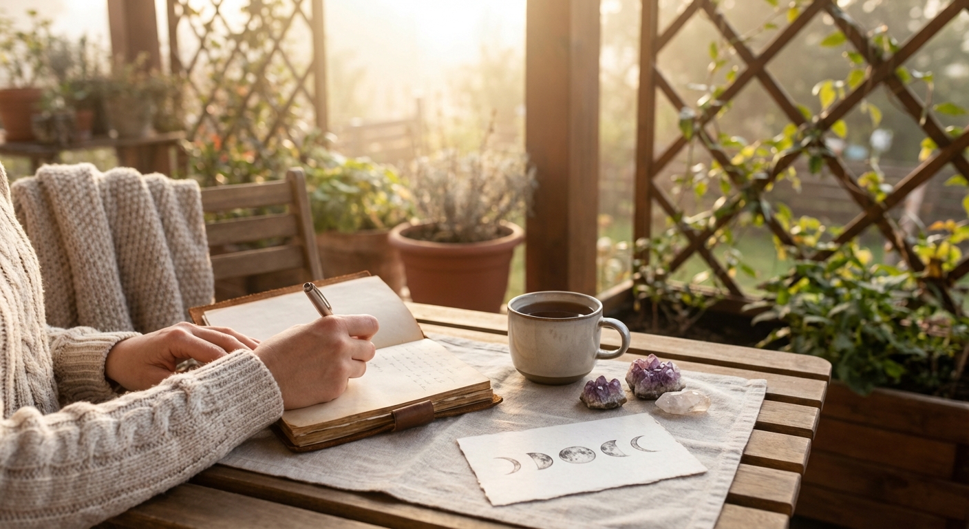 päeviku kirjutamine terrassil